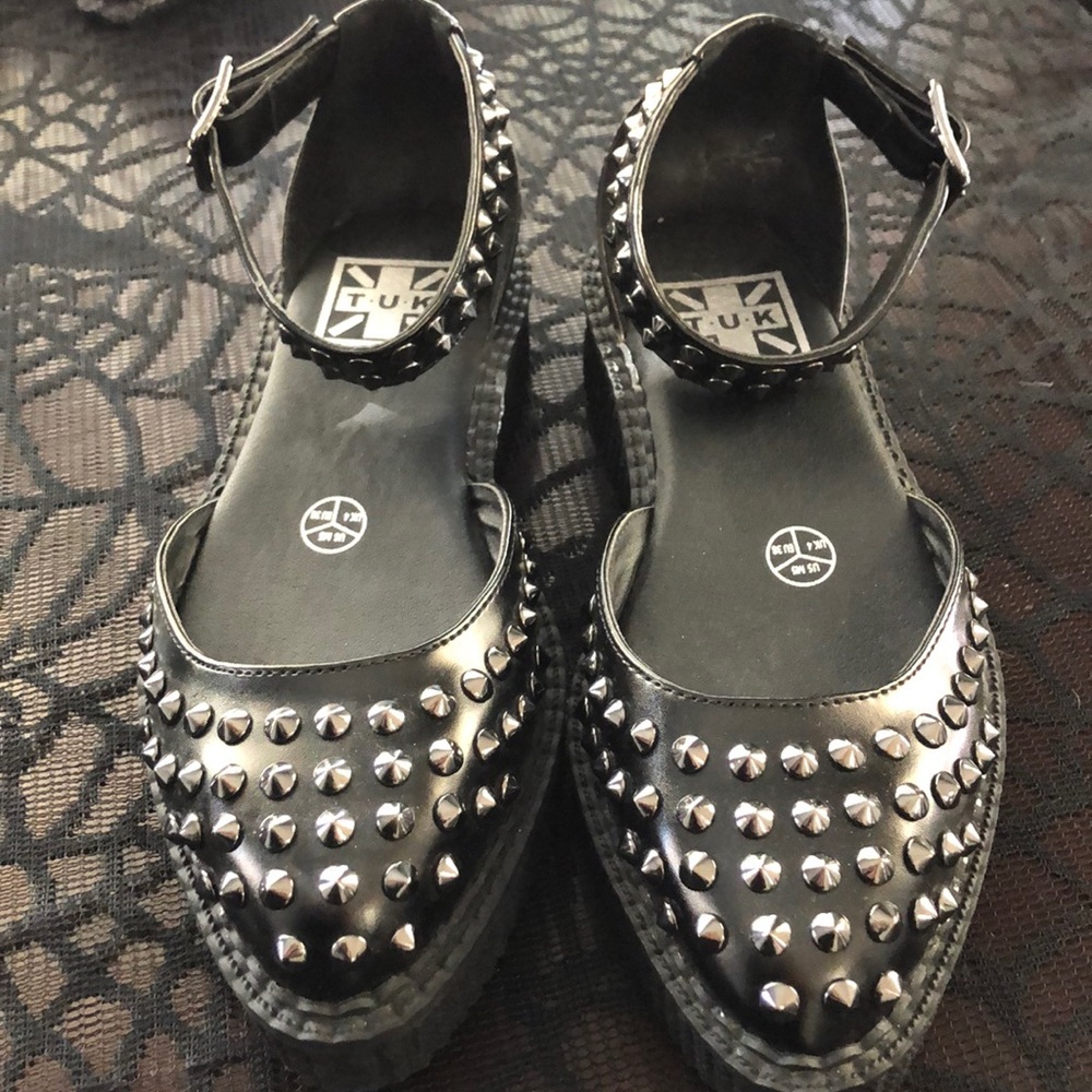 T.U.K Studded Pointed Ballet Creepers